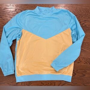 Nike Shield Victory Golf Men's Pullover Crew Shirt Blue Yellow Medium Ice Cream